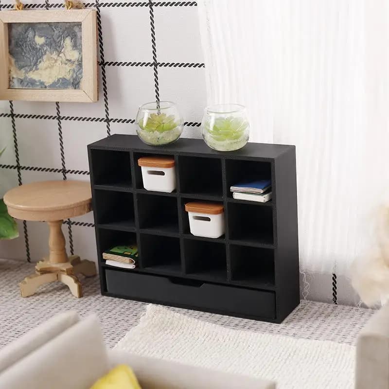 Mobiletto Espositore in Miniatura per Casa delle Bambole 1/12, Accessori per Decorazione Casa delle Bambole