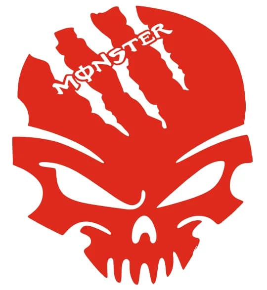 Adesivo in vinile impermeabile con grafica a forma di artiglio di teschio feroce, 1 pezzo, per auto, moto, casco, laptop, decorazione per finestre.