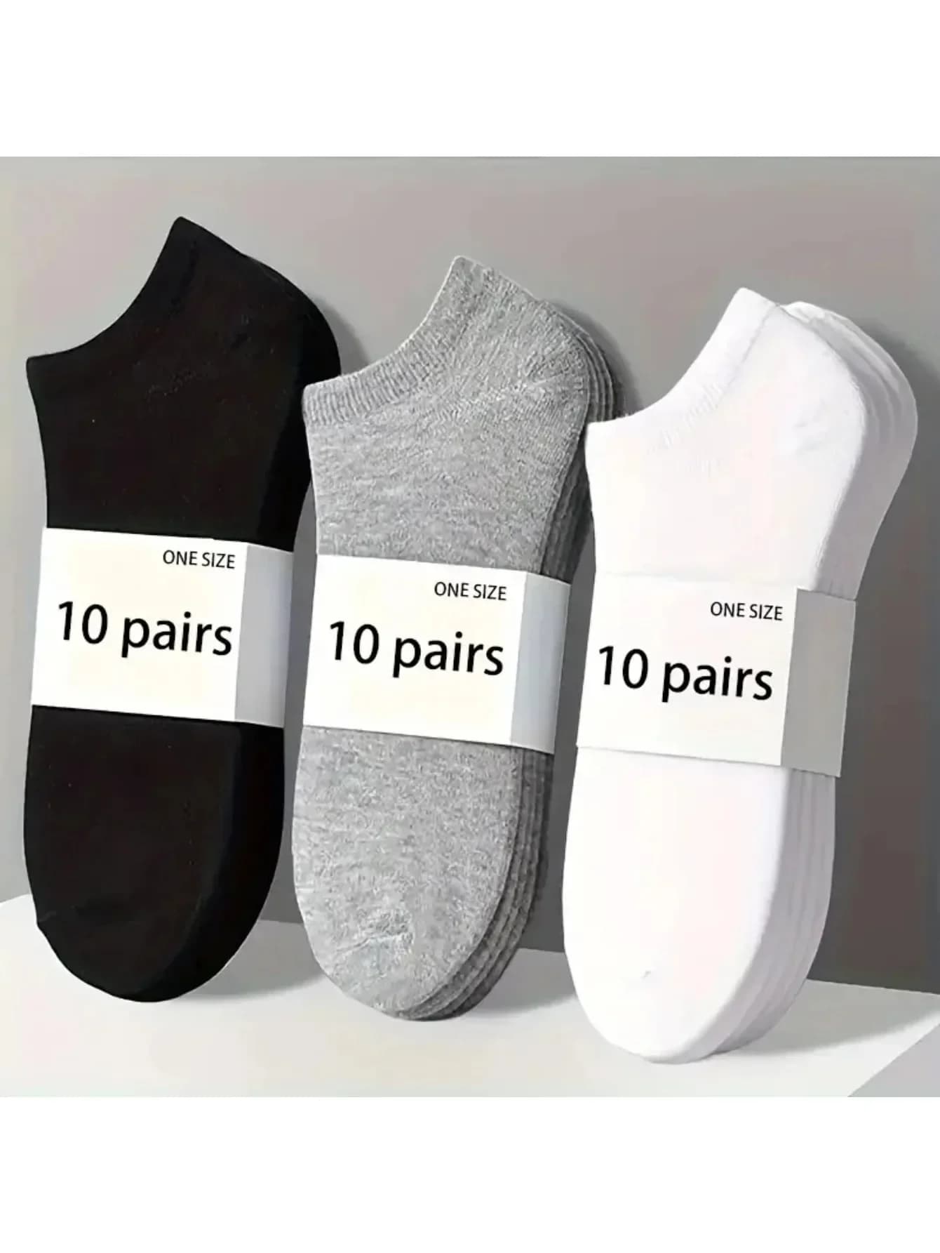 Confezione da 5/10 paia di calzini alla caviglia unisex, comodi e adatti a tutti, traspiranti e leggeri - ideali per lo sport e l'uso quotidiano