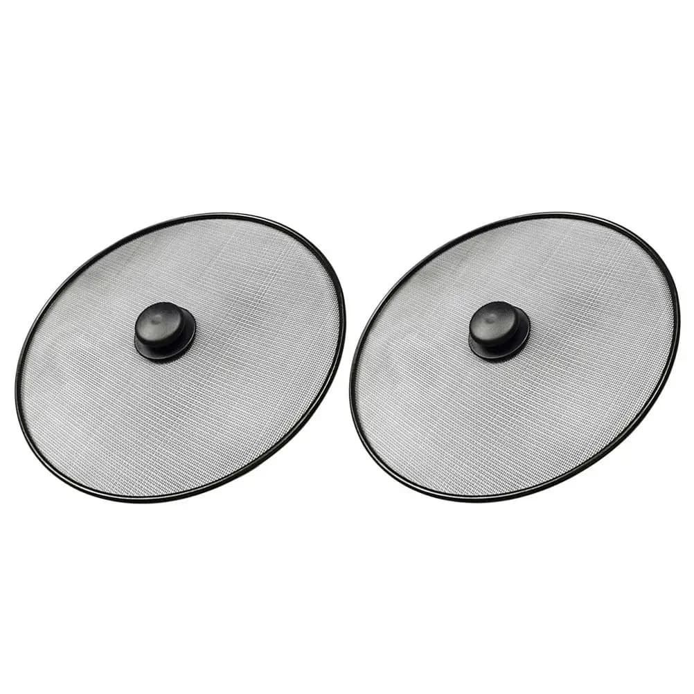 2 Pezzi Schermo Anti-Schizzi Premium in Acciaio Inossidabile per Cucina, Coperchio Anti-Schizzi per Padella, Schermo Anti-Graffio Sostitutivo per Coperchio Wok