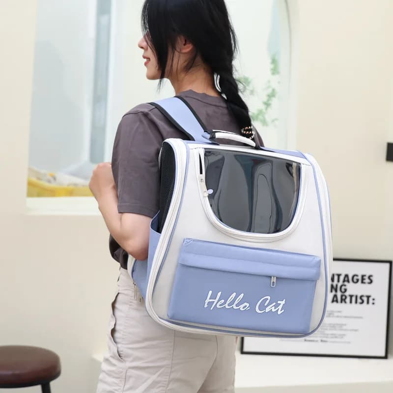 Large Capacity Breathable Pet Carrier Backpack, All-Season Portable Cat & Dog Travel Bag, Convertible Handheld Tote