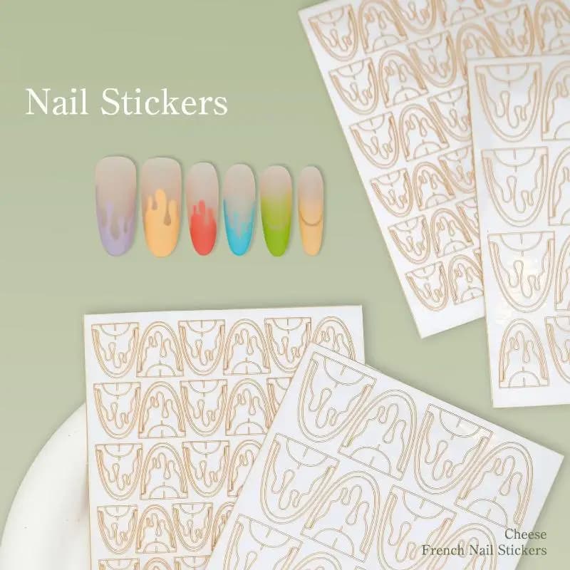 Adesivi per Unghie a Forma di Formaggio Francese, Decorazioni in Pizzo Traforato, Applicazioni Adesive per Nail Art