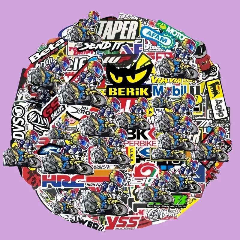 40/80/120 Pieces Car, Motorcycle, Helmet, Tank, Racing Logo Sponsor, Decalcomanie for Honda, Yamaha, Kawasaki, Suzuki, Motocross