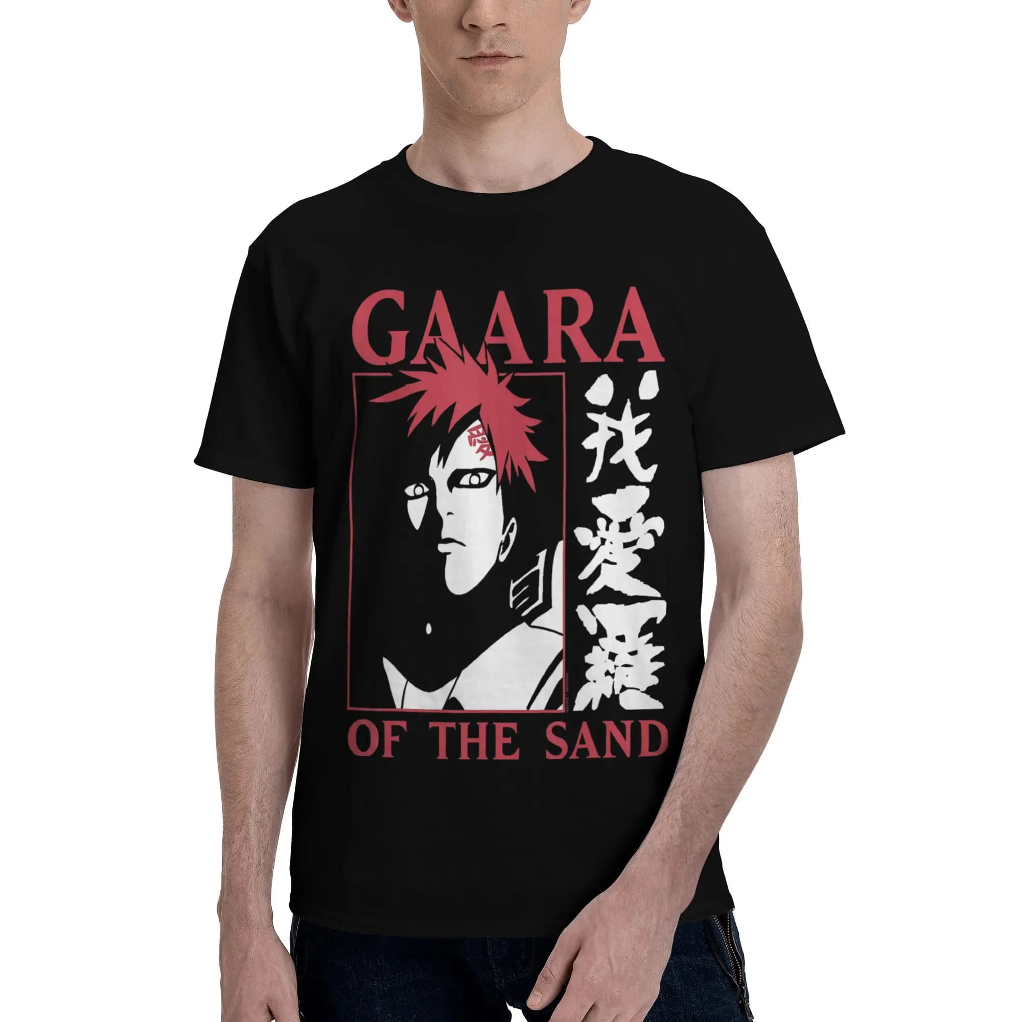 Bandai Naruto Shippuden Gaara of The Sand Abbigliamento da uomo T-shirt Cool Tee Shirt Manica corta fugees Puro cotone