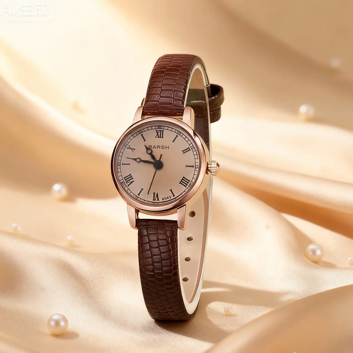 Fashionable Retro Simple Leather Women's Watch With Round Quartz Dial, Suitable for Daily Use, Christmas Gift