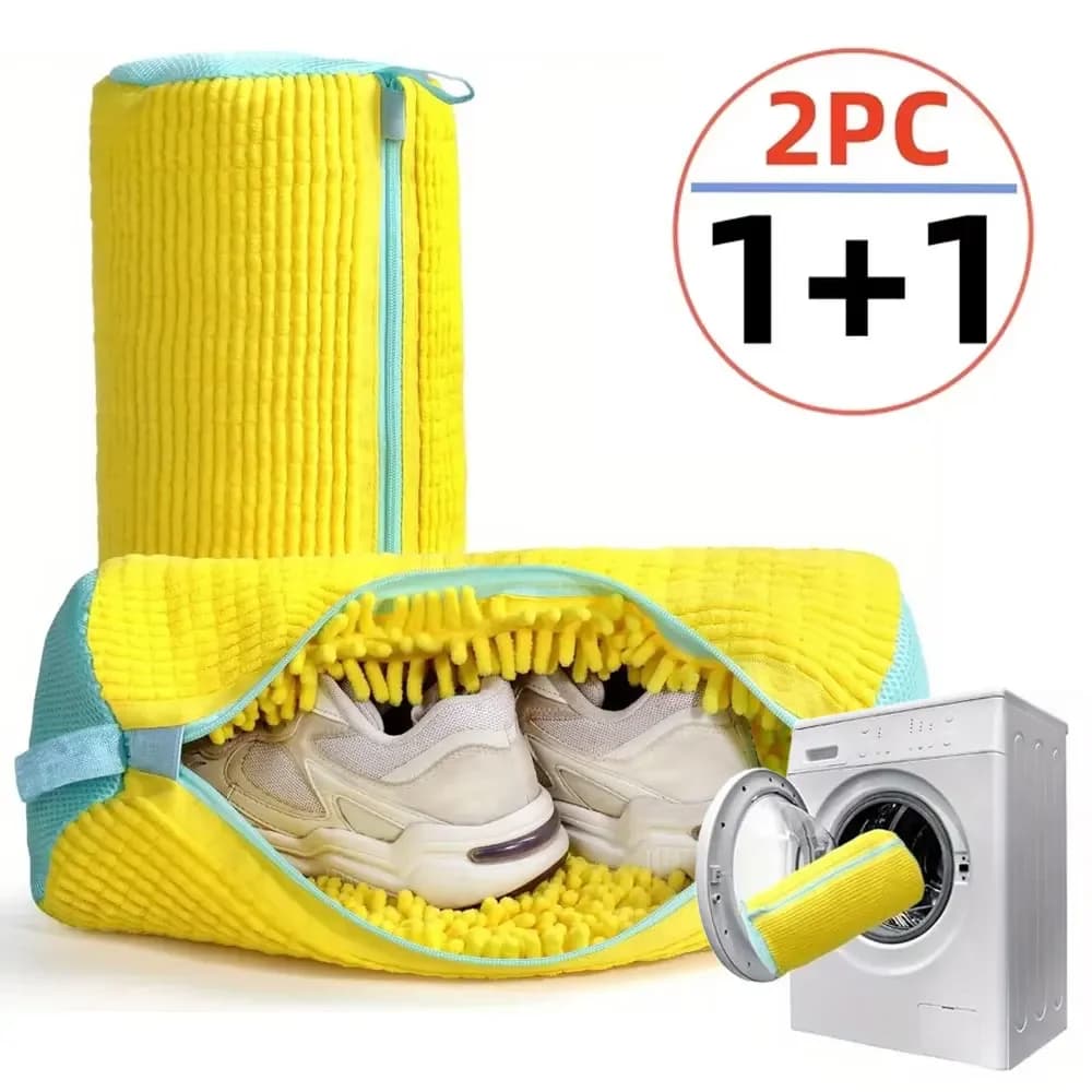 2pcs Washing Shoes Bag Cotton Laundry Fluffy Fibers Easily Remove Dirt Washing Bags Anti-deformation Shoes Clothes JJ2109