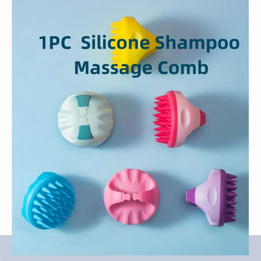 1PC brush for bathroom shampoo with silicone massage soft multifunctional comb for hair care massage head and scalp cleaning tool