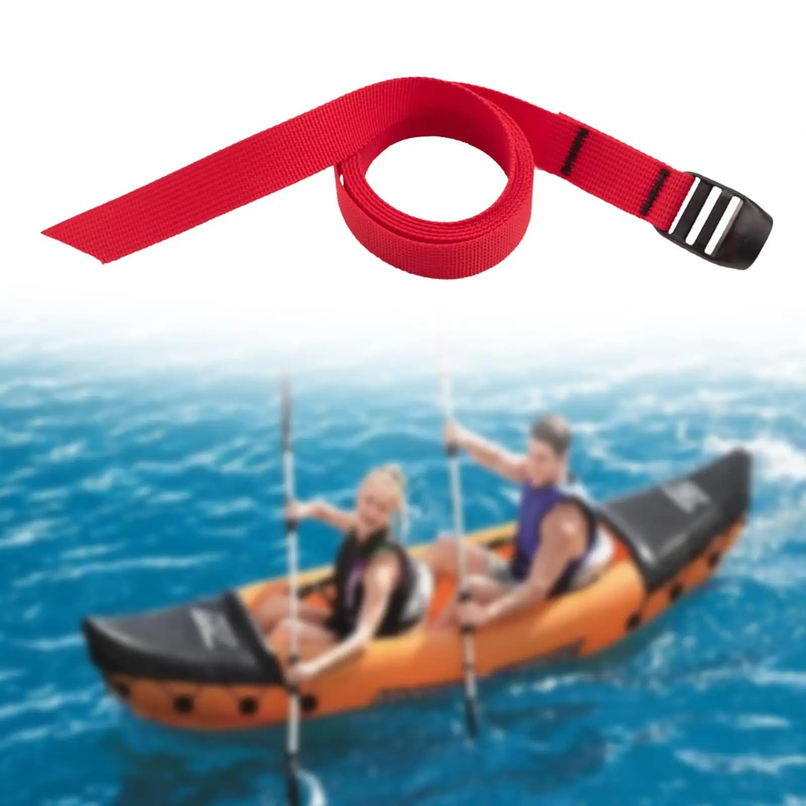 Cinghia di Fissaggio per Kayak Regolabile 1,3M con Fibbia, Cinghia di Ancoraggio per Paddle Board