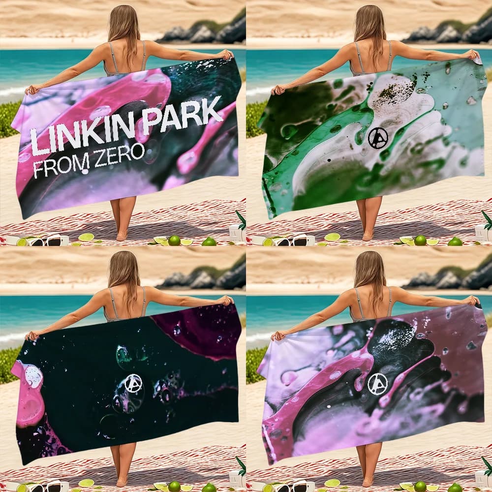 L-LinkinS P-ParkS From Zero Acapella Asciugamano da Spiaggia e Bagno ad Asciugatura Rapida, Leggero, Portatile, per Sauna, Campeggio, Piscina, Viaggi