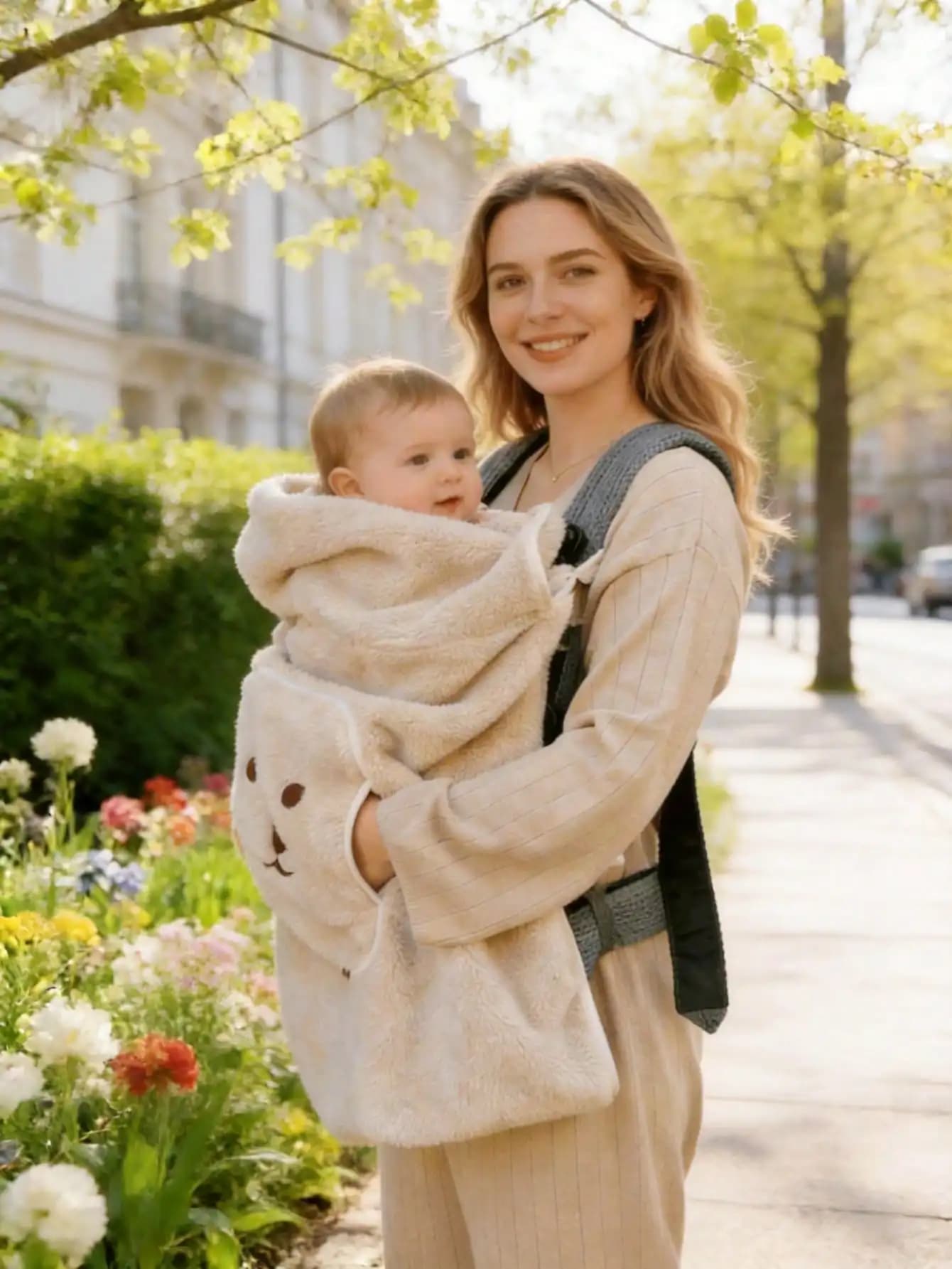 1 Pezzo Copertura Antivento per Marsupio e Seggiolino, Mantella Antivento per Bambini con Motivo Cartone Animato, Copertura Antivento per Passeggino per Gite Primaverili, Copertura Portatile per Passeggino, Mantella Antivento Multifunzionale per Bambini, un Must-Have per i Viaggi all'Aperto!