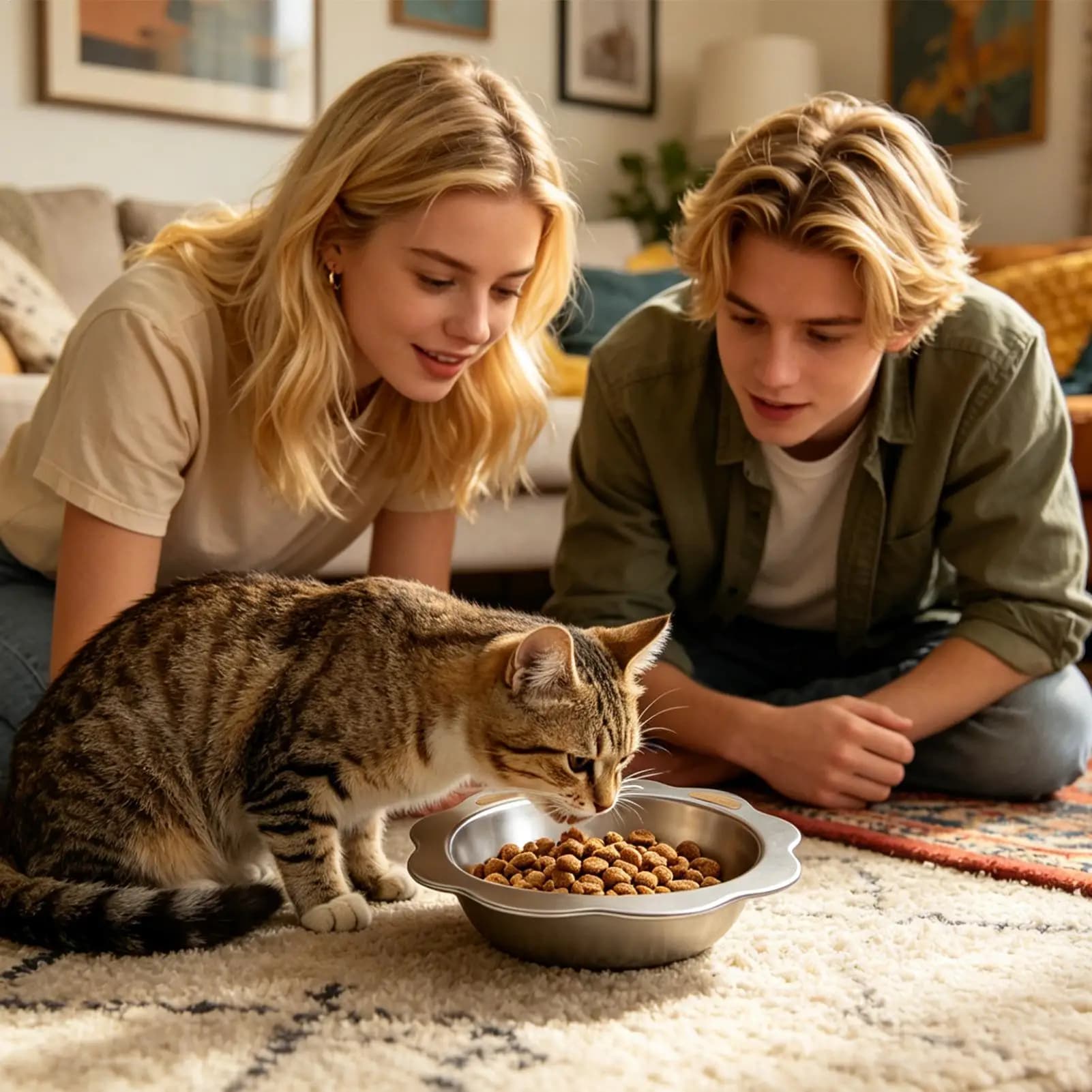 Cat Food Bowl Non-Slip Elevated Spill Proof Dish Pet Waterer Dog Feeding Bowls For Small Medium Large Puppy Indoor Outdoor Home