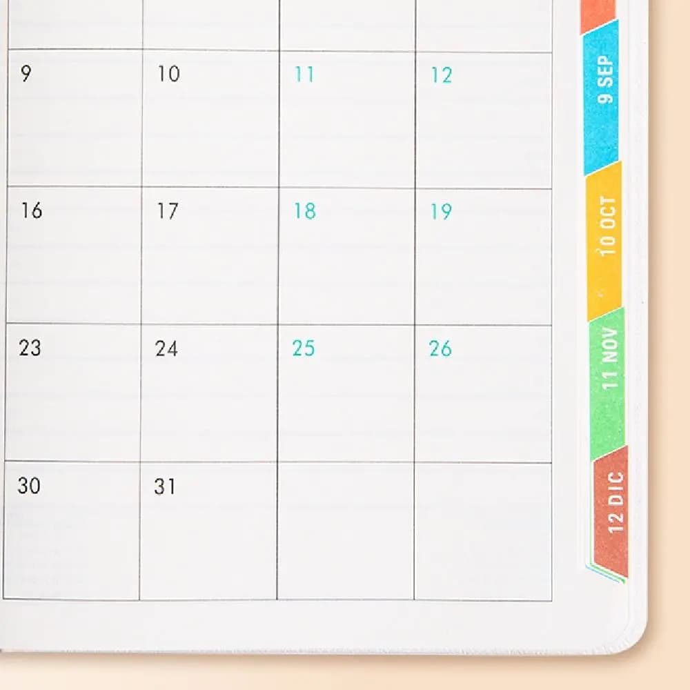 Agenda 2026 in Inglese, Blocco Note Resistente all'Usura, Quaderno Portatile con Lista delle Cose da Fare e Segnalibro