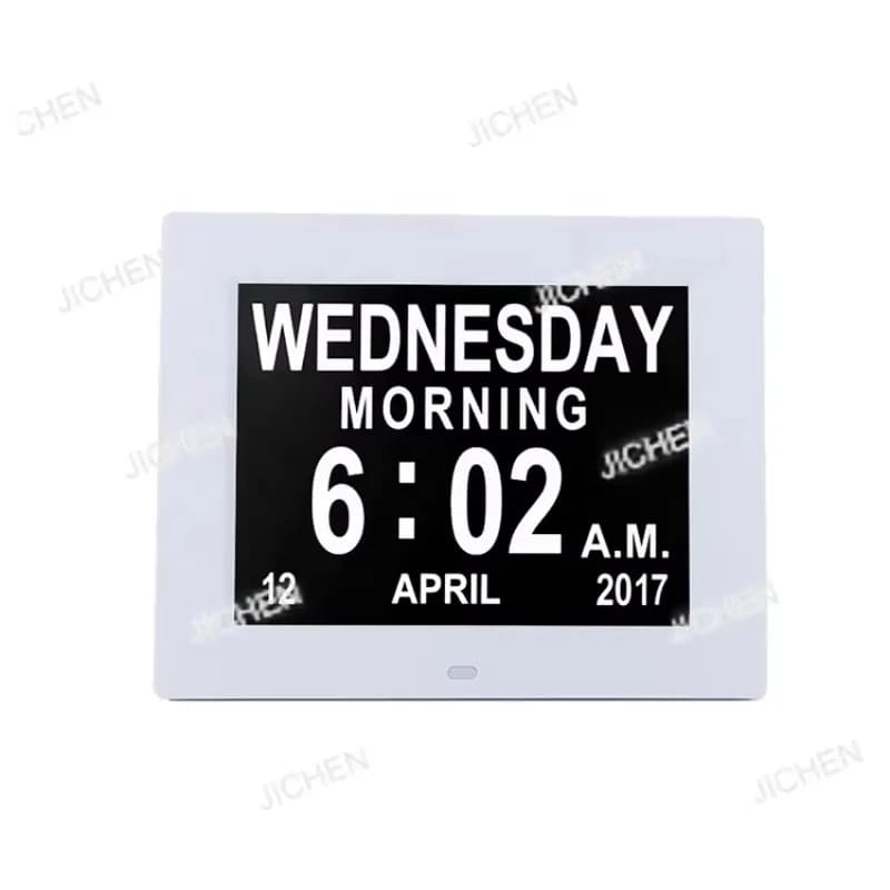 Sveglia Digitale HS Smart Desktop con Display a LED da 10 Pollici, Calendario e Cornice Fotografica Digitale 4K