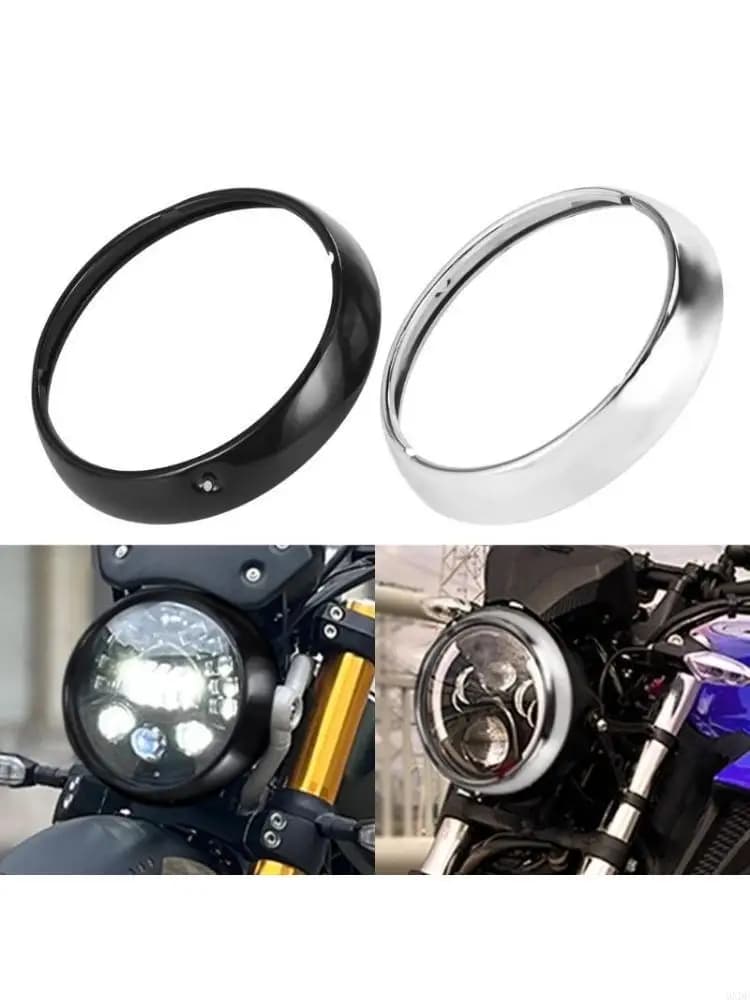 6XDF Motorcycle 7 Inch Headlight Cover Bezels Trim Headlamp Trim Rings Rust Resistant