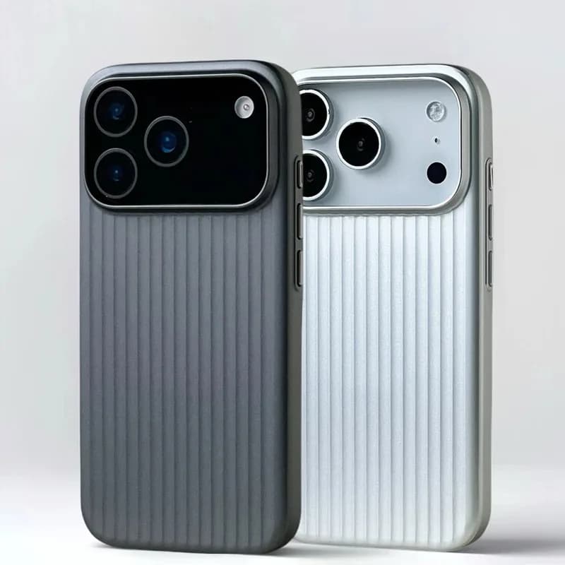 Luxury Striped Metallic Paint Armour Case for iPhone 17 Air 16 15 14 13 Pro Max Protective Shock Protective Case for PC
