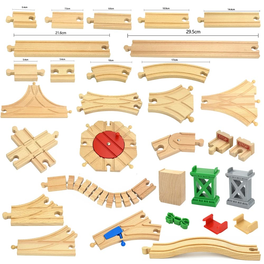 Tutti i tipi di accessori per binari in legno giocattoli ferroviari pista per treni in legno di faggio adatta a Biro in legno tutti i giocattoli educativi per bambini