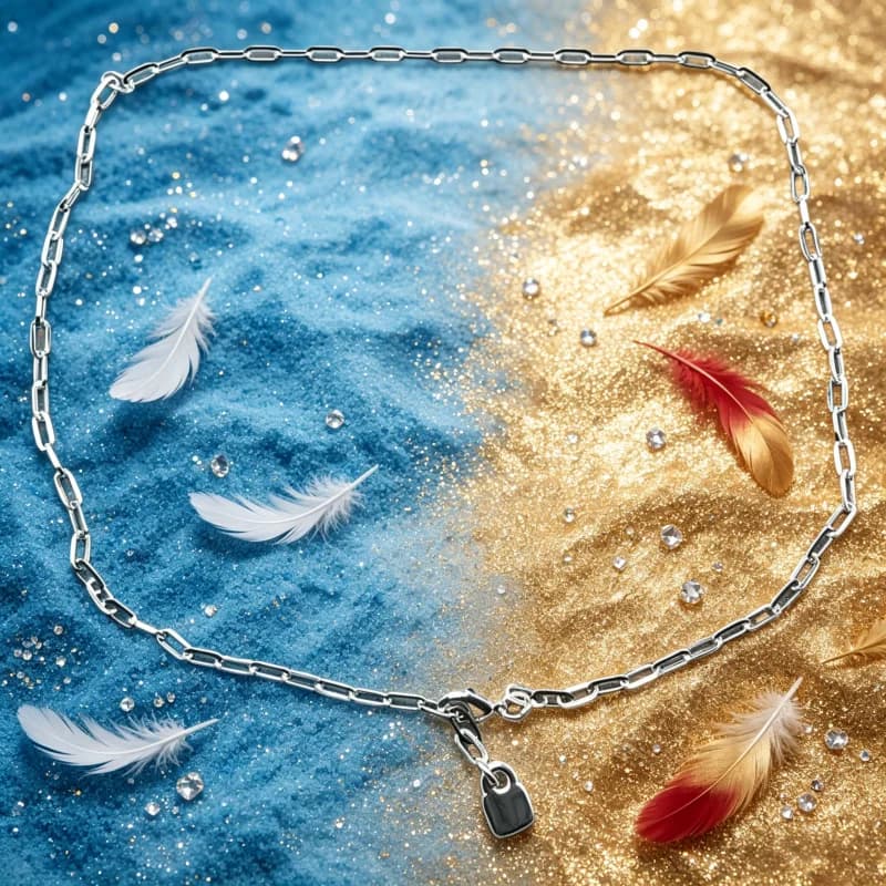 Stylish Silver Paperclip Chain Necklace with Mini Lock Charm for Women