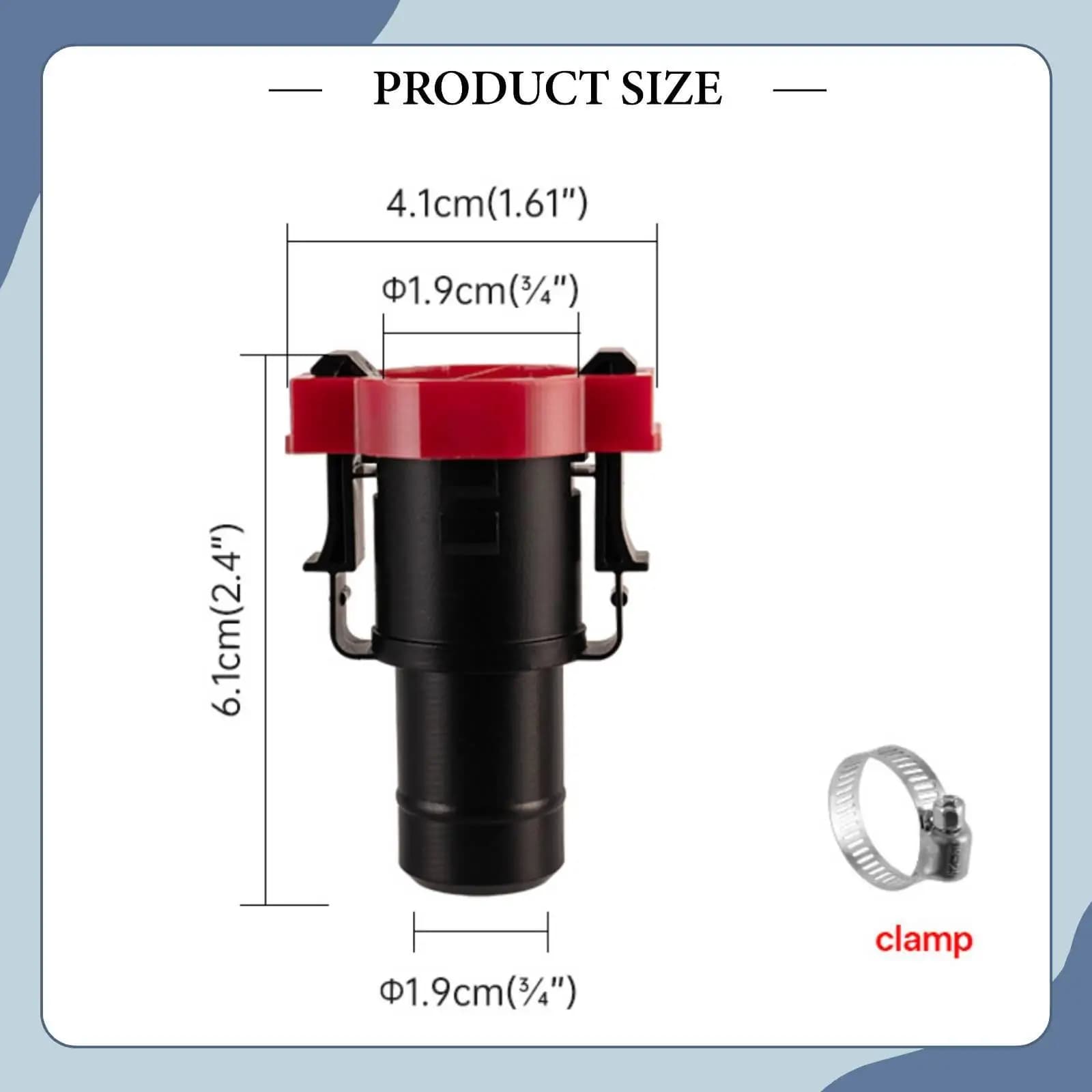 Quick Coupling Garden Hose Adapter Plastic Hose Fitting Easy Install Tight Spaces for Boat Freshwater Lines