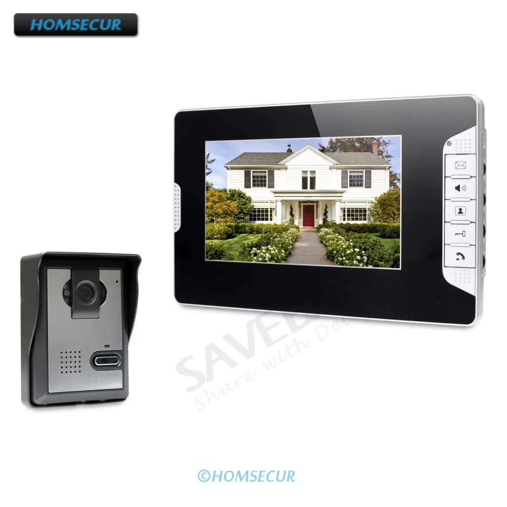 HOMSECUR 4 fili vivavoce 7 "video citofono citofono 700TVL telecamera campanello con visione notturna IR per la sicurezza domestica
