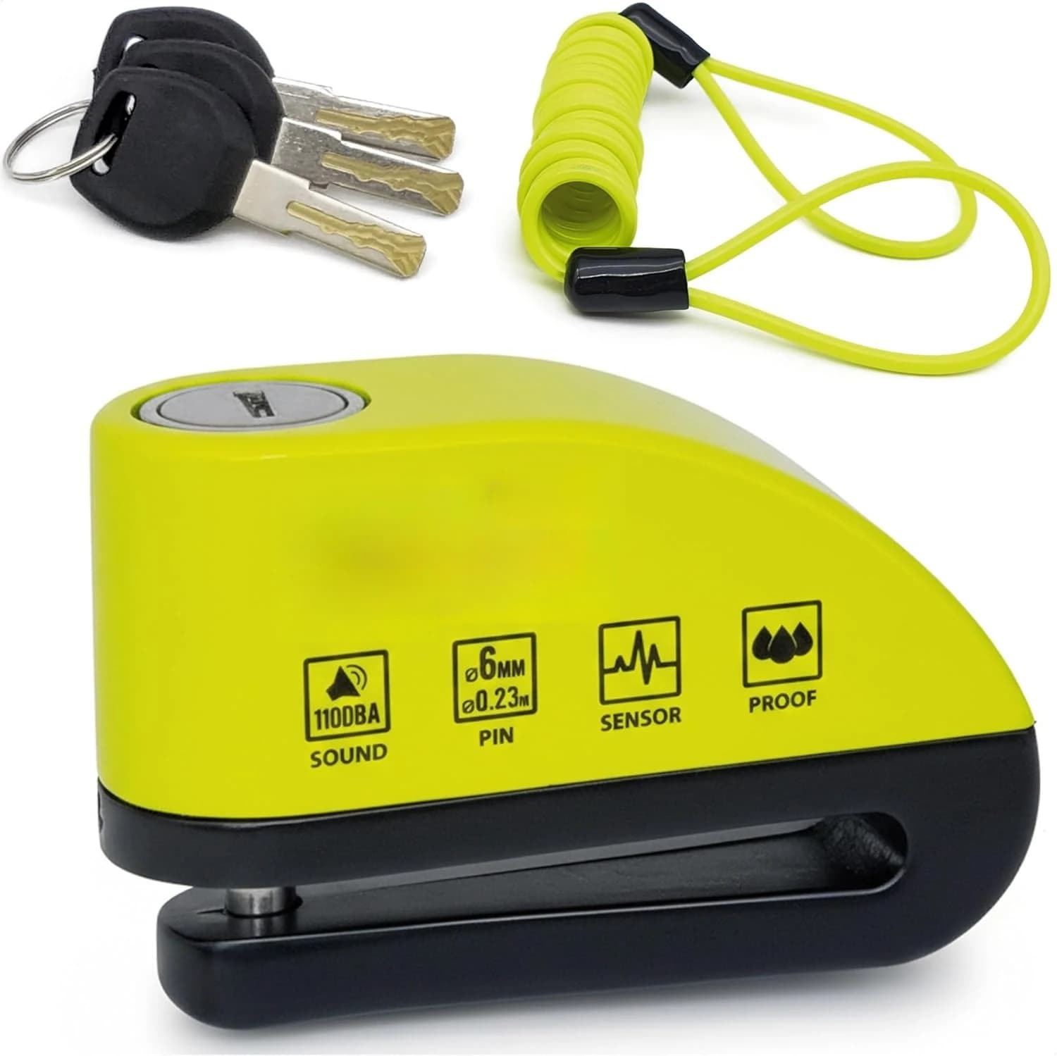 Lucchetto per Ruota Moto Innovativo con Allarme, Blocco Freno Bici Antifurto Wireless, Blocco Disco Bici Elettrica con Allarme di Sicurezza per la Guida