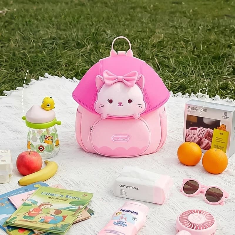 Mini Zaino Rosa a Forma di Gatto per Bambine 2026, Borsa Scolastica Carina e alla Moda per Bambini dai 3-6 Anni, Zainetto Piccolo per Asilo e Viaggi