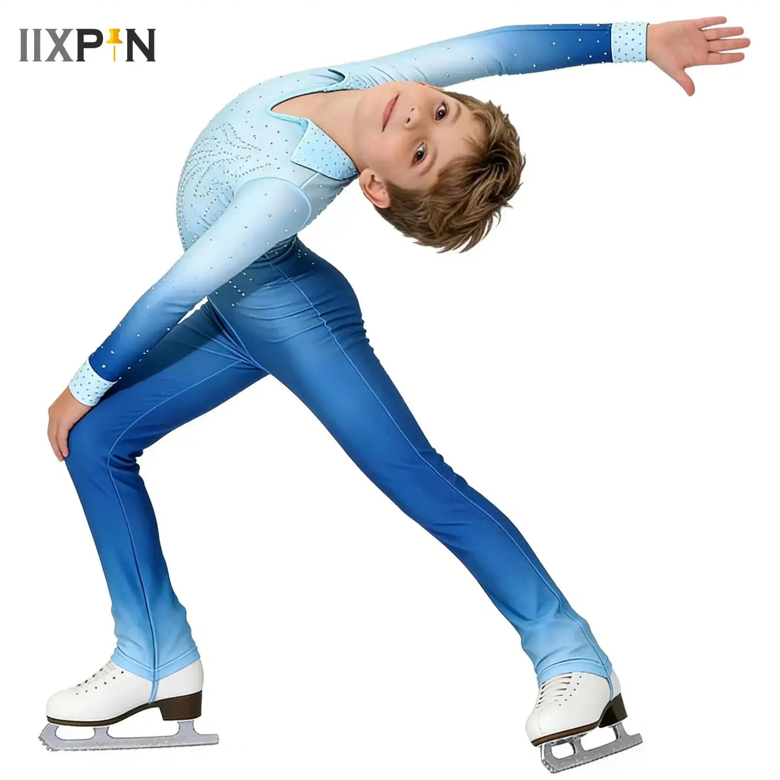 Costume da Ginnastica per Bambini con Strass Lucidi, Tuta Intera per Danza, Sfumature di Colore, per Acrobatica, Pattinaggio Artistico e Pratica di Ginnastica