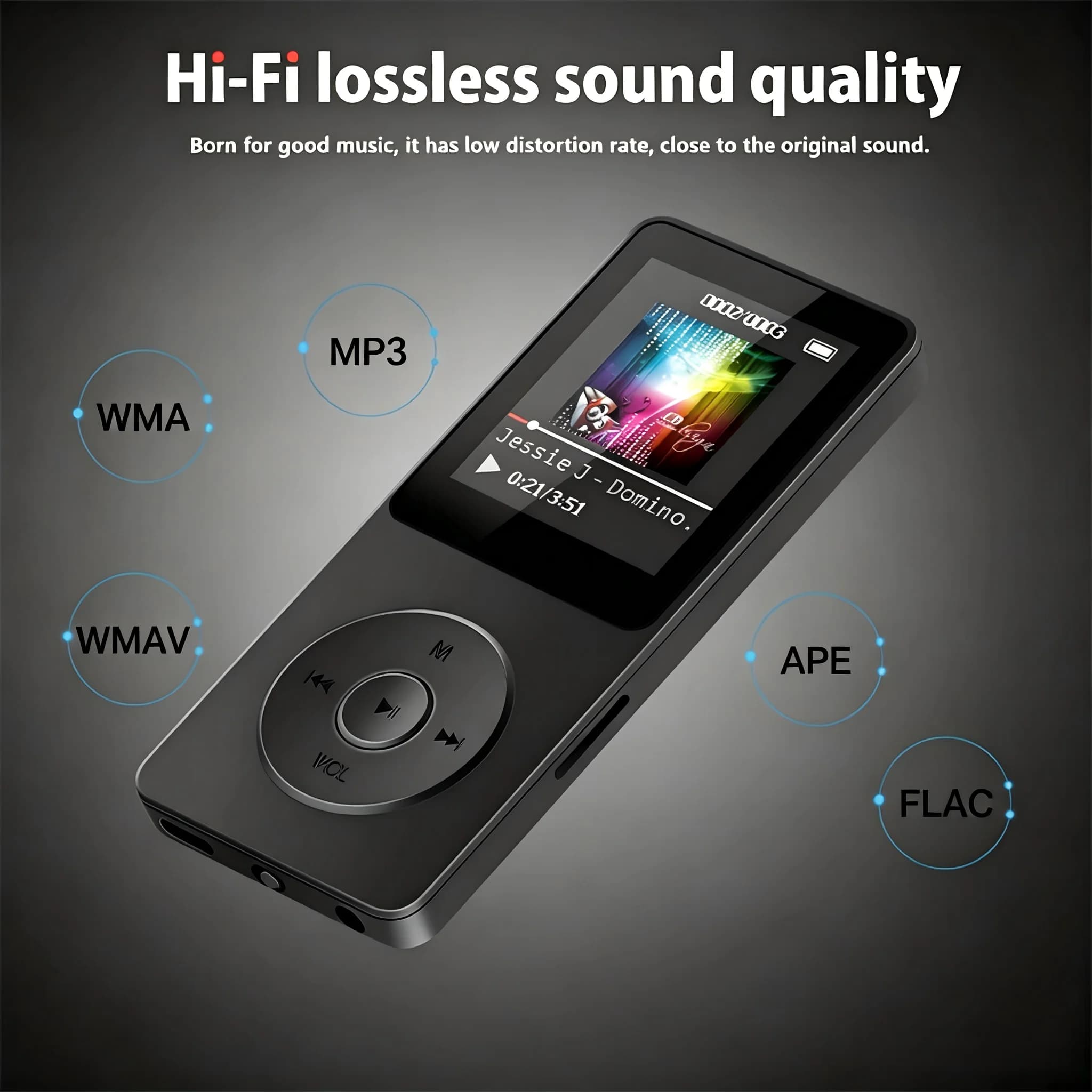 Portable Bluetooth MP3 Player with LCD Screen, Support FM Radio HiFi Lossless Music Video E-Book & USB Flash Drive