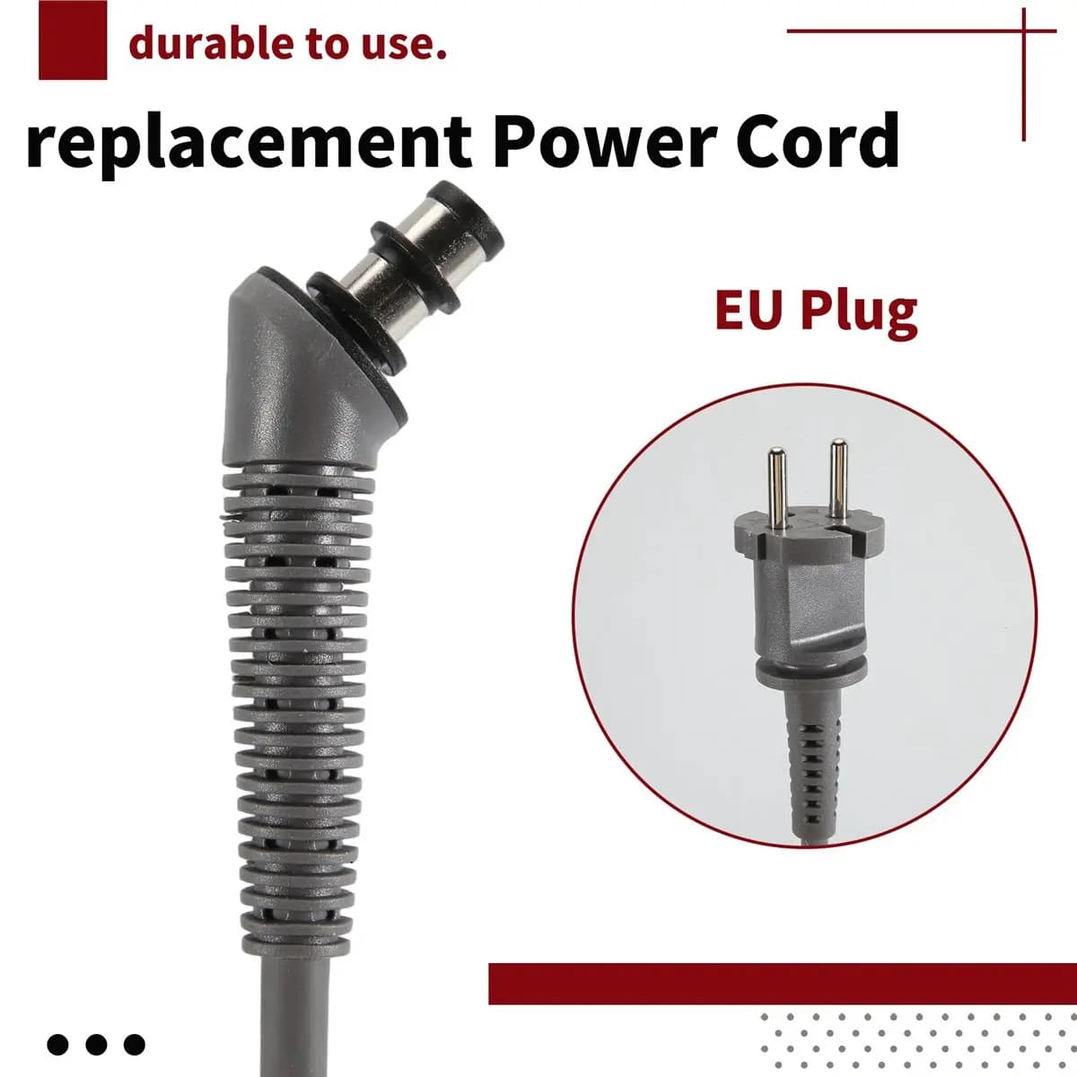 [N88R] For Hair Styler HS01 HS05 Curling Iron Special Power Cord Replacement Repair Accessorie EU Plug