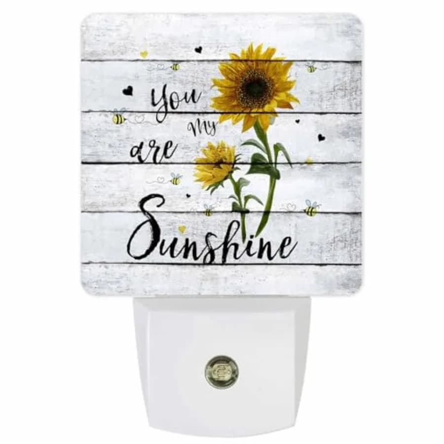 Sunflower Plug-in LED Night Light, Smart Auto Dusk to Dawn Sensor Nightlights Plug into Wall, Decor You Are My Sunshine Energy