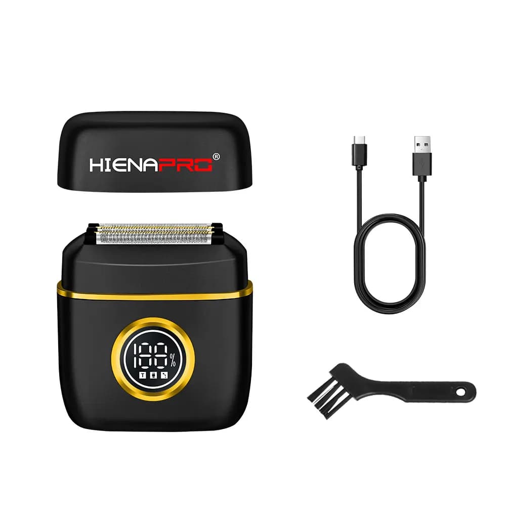 Rasoio Elettrico Portatile HIENAPRO per Uomo, Display LCD, Ricaricabile USB, Rasoio a Lamelle, Strumento Compatto da Viaggio per la Cura Personale