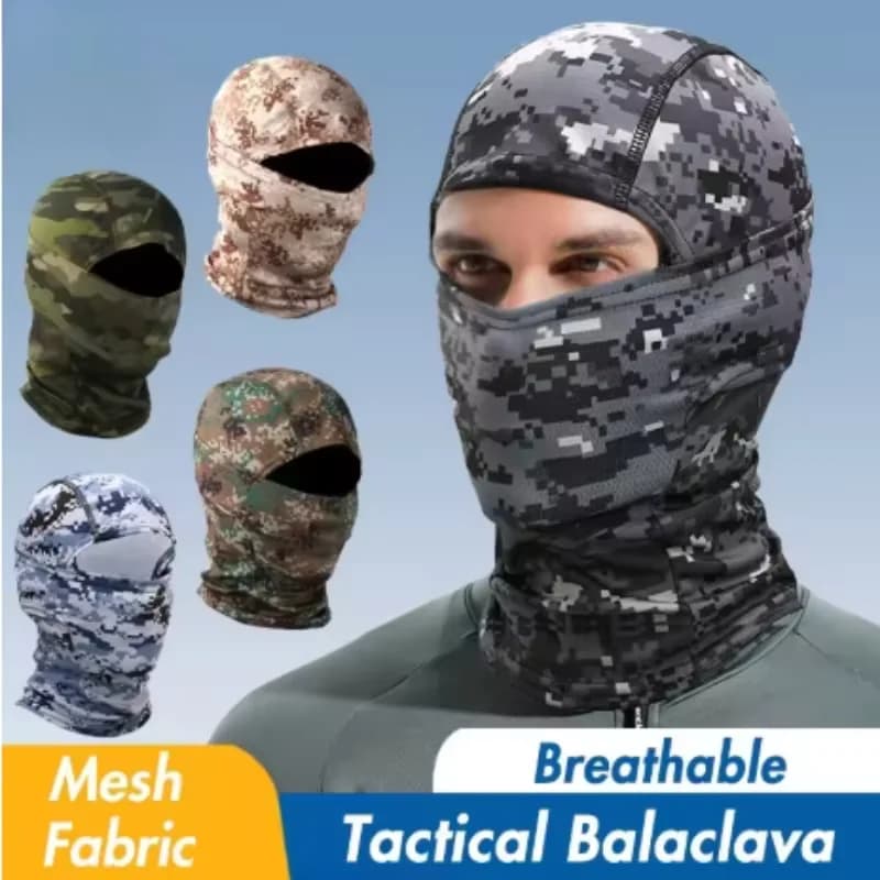 Men Cycling Full Face Mask Breathable Camouflage Balaclava Cap Outdoor Hunting Mask Multifunctional Magic Scarf Neck Cover