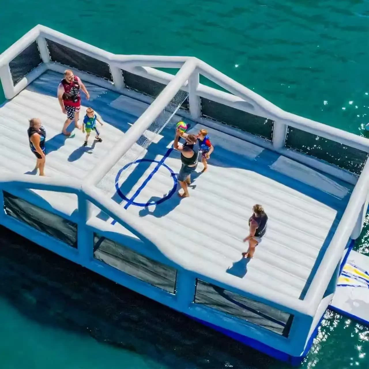 Inflatable Floating Volleyball Camp for Aquatic Games Summer in the Beach