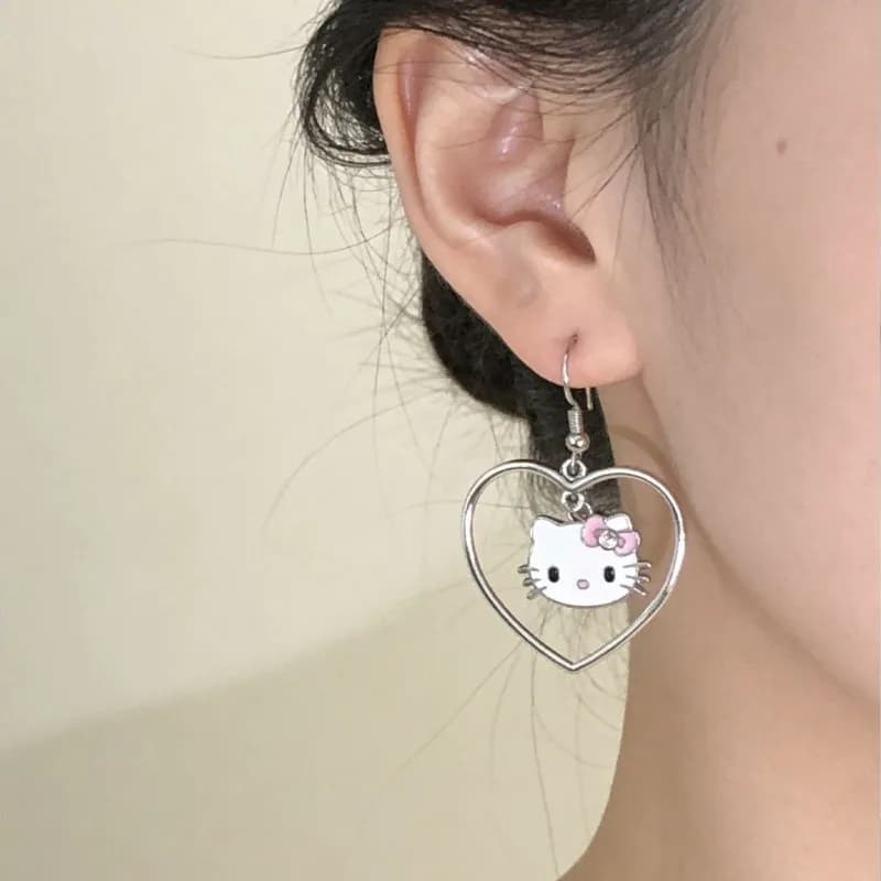 Hello Kitty Earrings Parent-child Style, Matching Stud Earrings for Mom & Daughter, Cute Trendy Jewelry for Students & Friends
