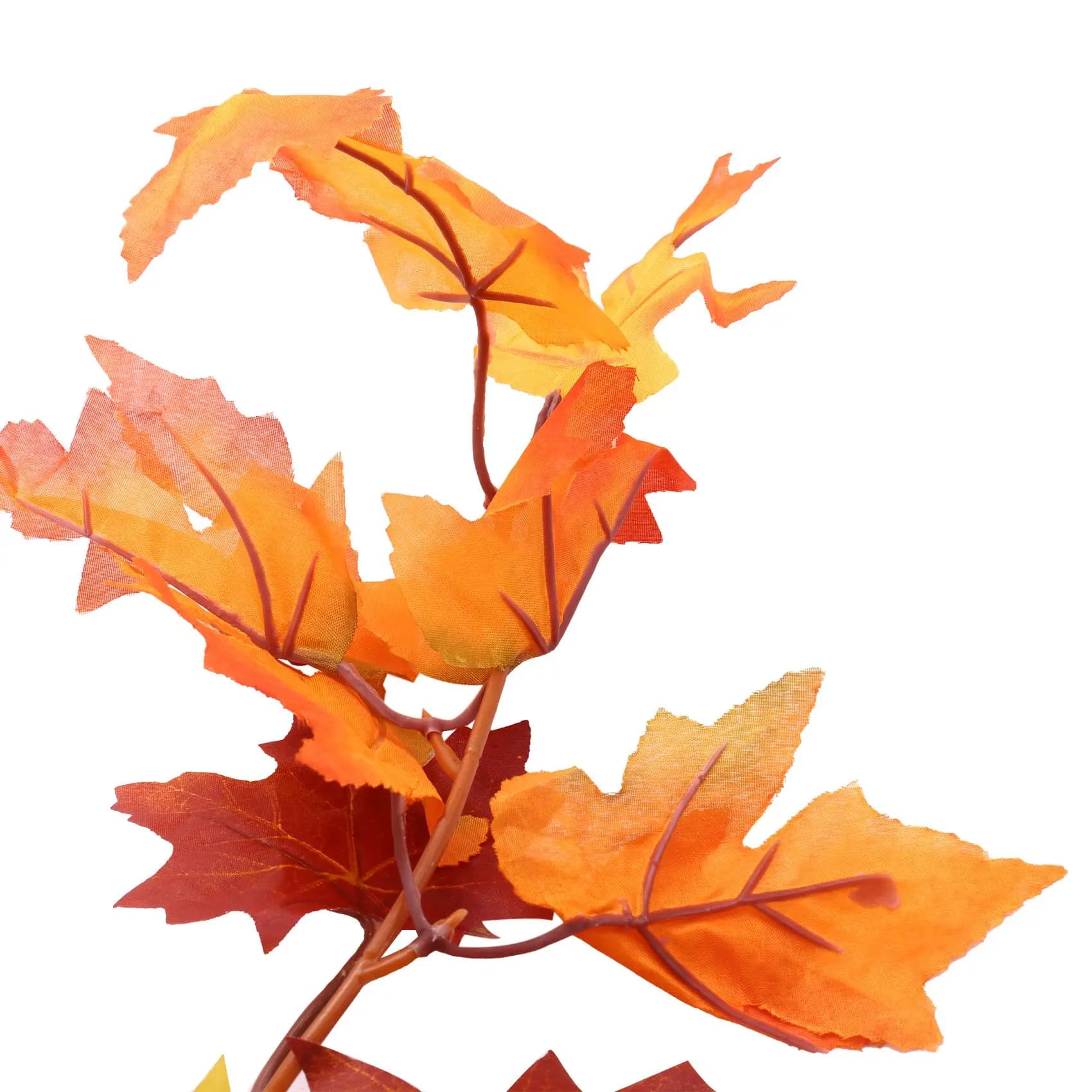 2-piece artificial autunal maple leaf garland, autumn suspended plant for fireplace decoration on the backdrop of the house garden door, wedding