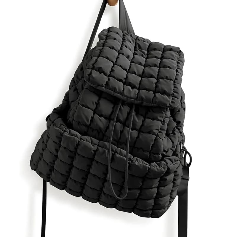 Zaino Trapuntato da Donna Leggero, Casual, con Chiusura a Patta e Coulisse, Imbottito, per Palestra, Escursionismo e Viaggi