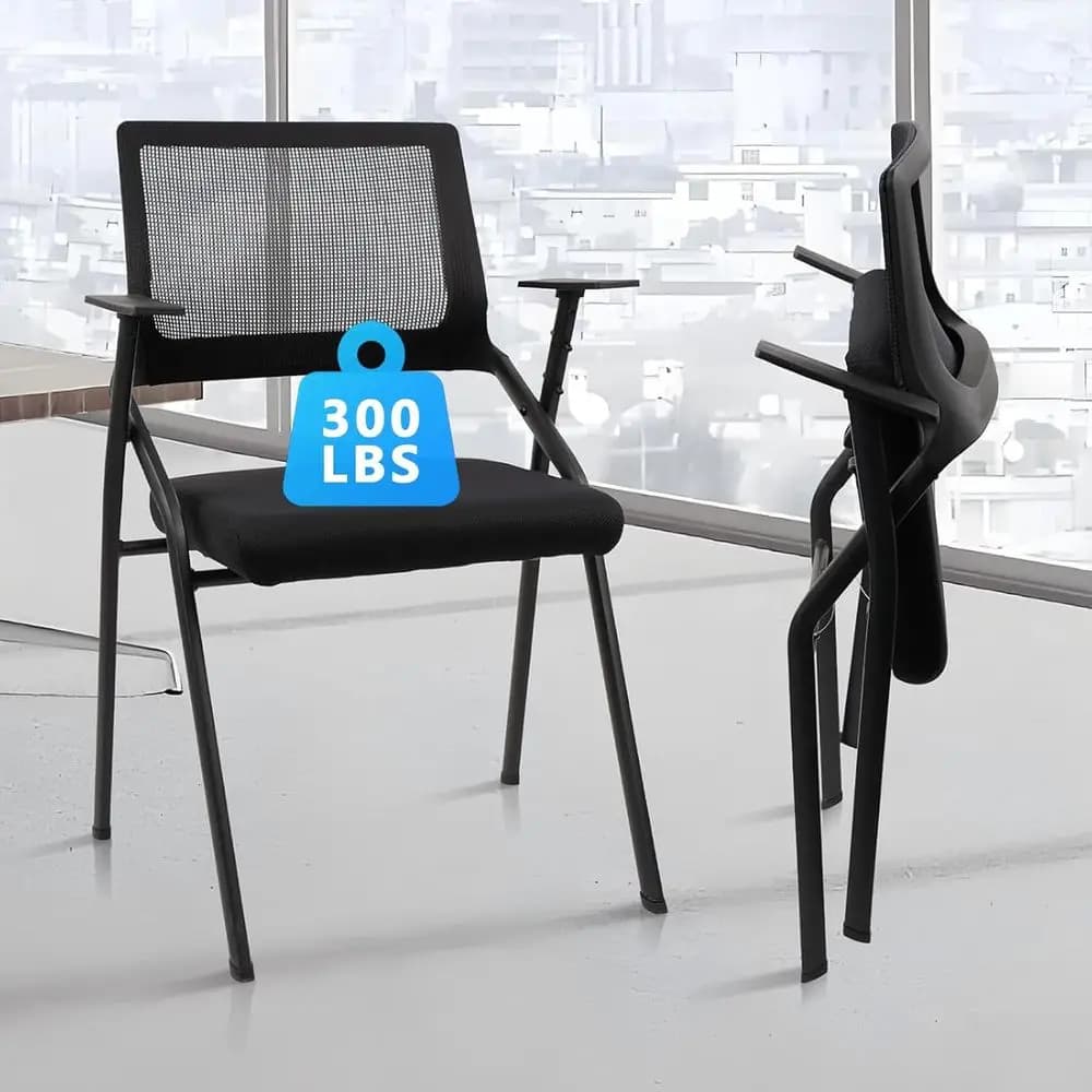 Office Chairs Impilable Ergonomics with Lombare Support and Seats Padded for Conference Rooms, Schools and Waiting Rooms (2 Pieces)