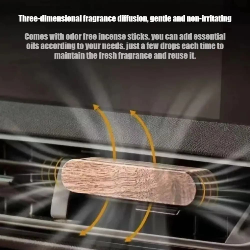 Solid Wood Car Perfume Lasting Aroma with 10 Refill Sticks Car Diffuser Air Freshener Car Interior