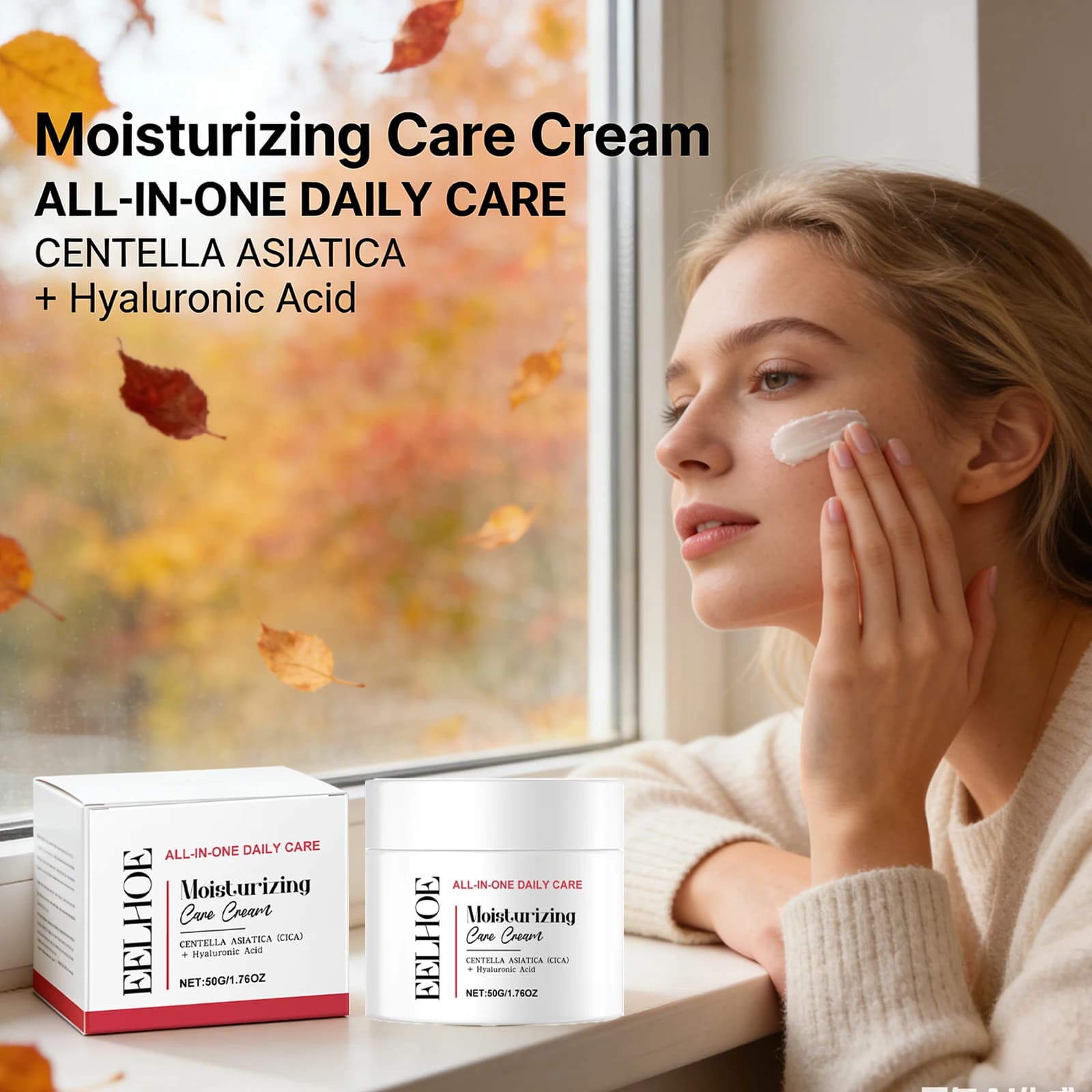 Collagen Rassodant Face Cream, 24h Hydrating, Sensitive Skin Repairer, Illuminant, Non Appiccicosa, Exfoliating, Refreshing with Hyaluronic Acid