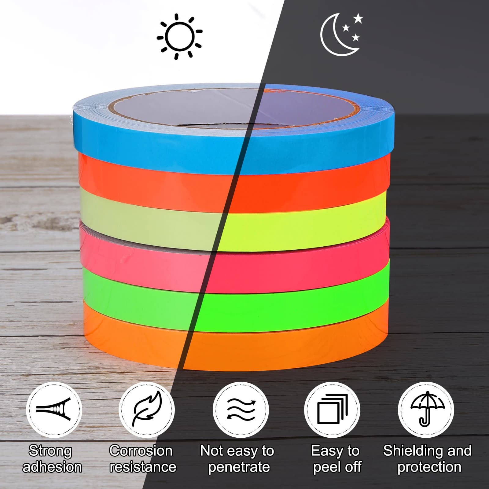 5/10/20m Neon Gaffer Nastro per feste Nastro in tessuto di cotone UV Avvertimento di sicurezza Nastro al neon Nastro adesivo fluorescente Decorazioni per la casa