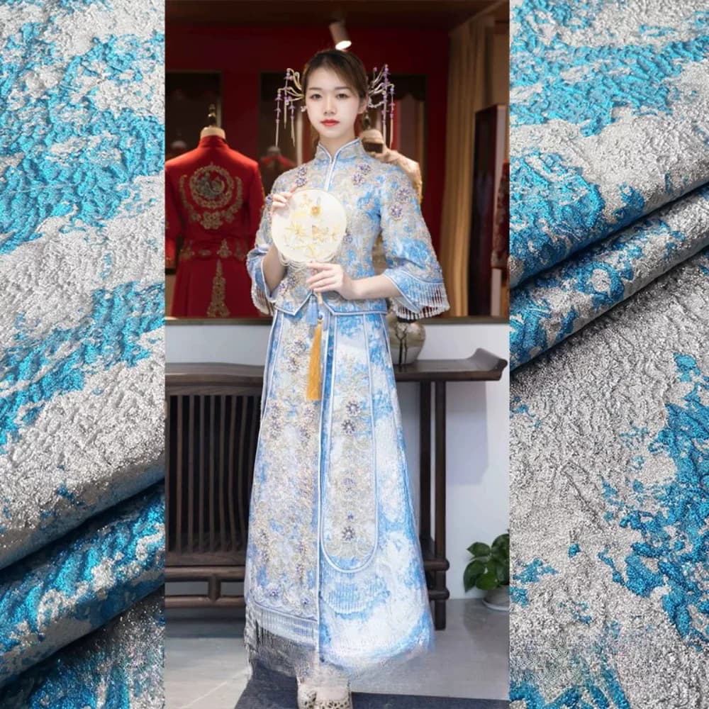 Jacquard Brocade Fabric Material Spring Autumn Chinese Dress Windbreaker Costume Fabrics Cloth By The Meter Diy Sewing