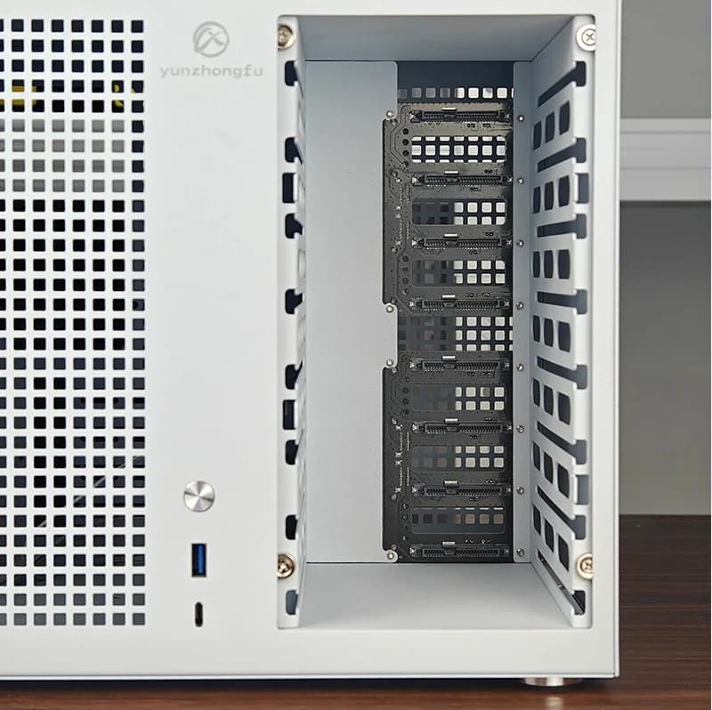 Chassis NAS Jmz-Upgraded Sagittarius a 8 dischi con alimentatore ATX, scheda madre MATX, PCIe full-height, nero, Qunhui Feiniu, per archiviazione domestica