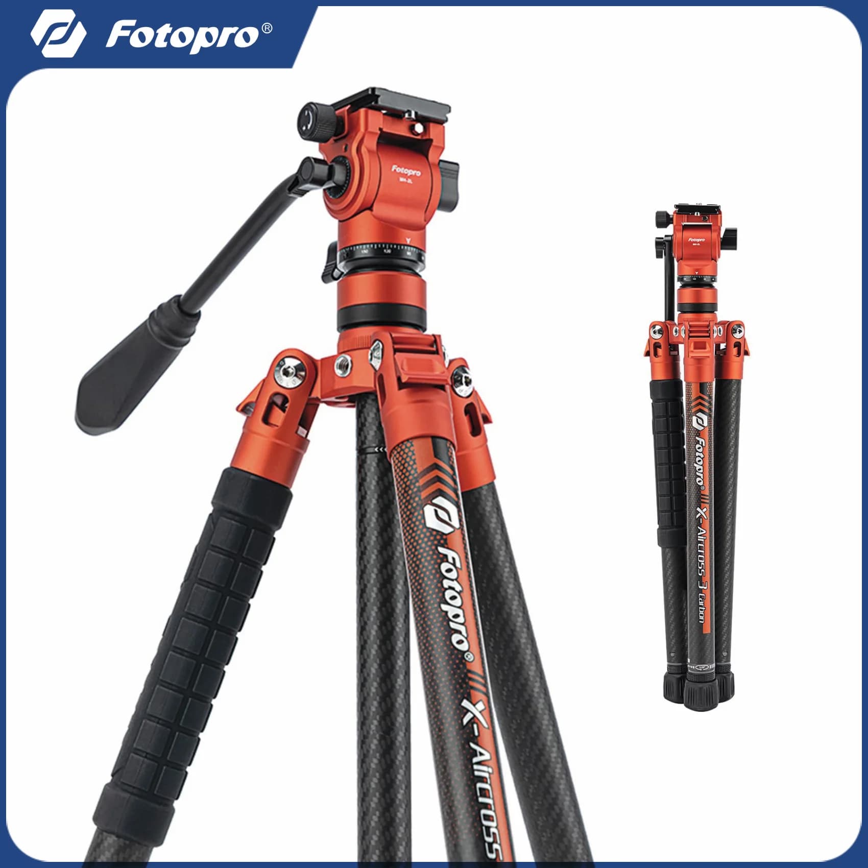Treppiede fotografico in fibra di carbonio 1KG Treppiede video da viaggio portatile ultraleggero per fotocamera DSLR X-Aircross 3 Video