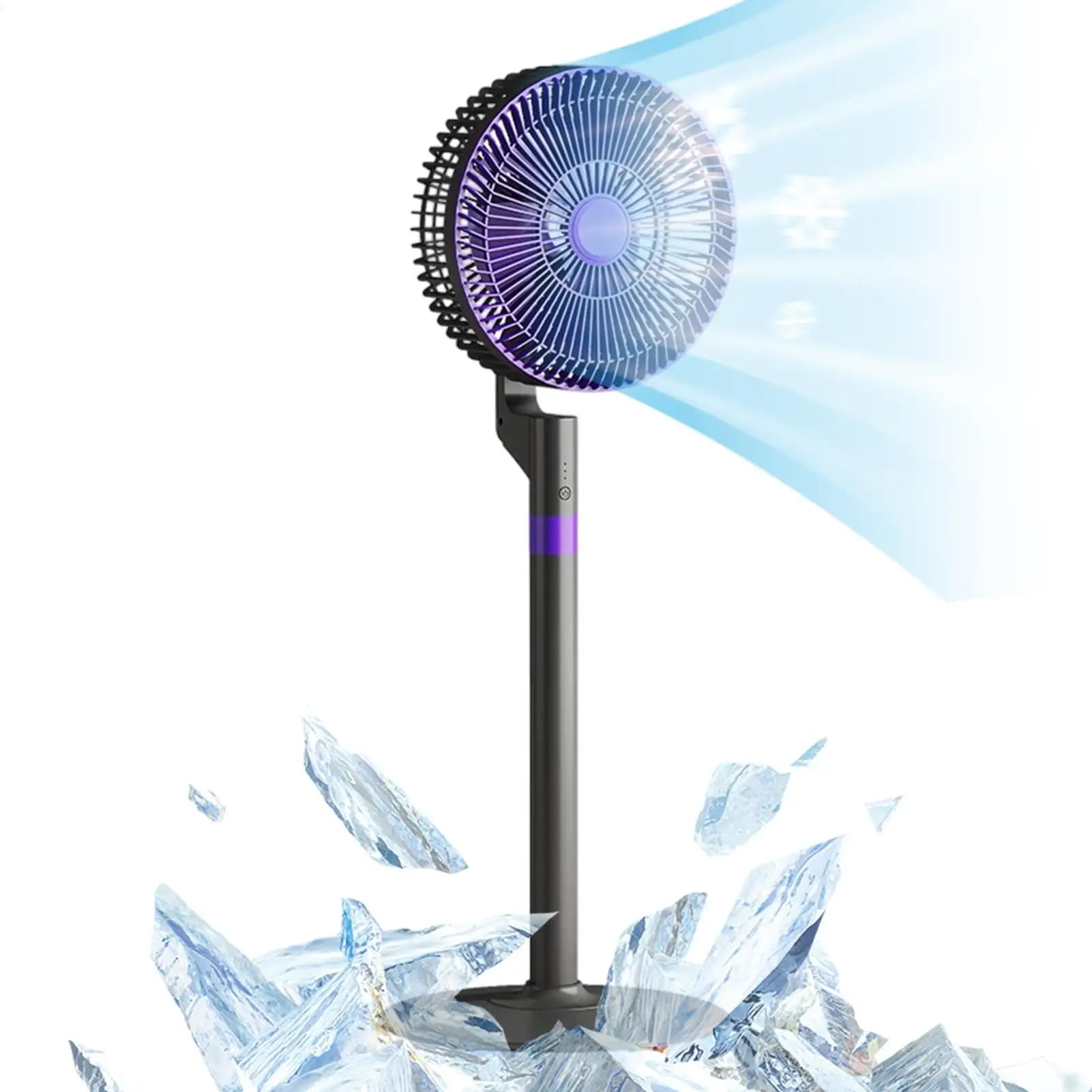 Modern 2-in-1 Floor Desk Air Circulator Fan 3 Speeds Powerful Airflow Portable USB Pedestal Fan for Home Bedroom Office