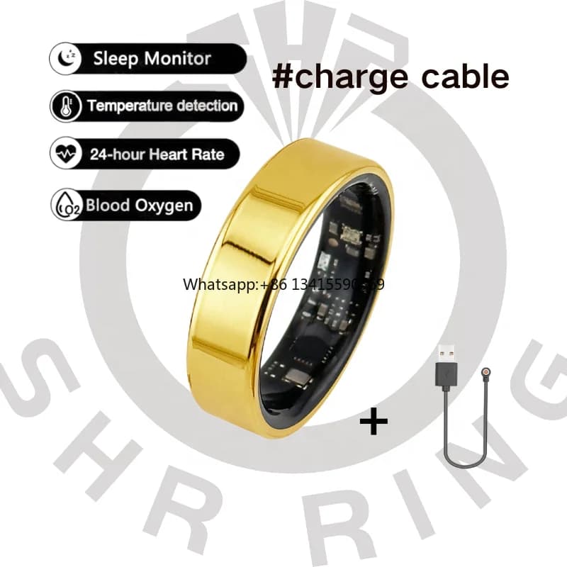 Anelli intelligenti per donna S8 Telecomando 5ATM Impermeabile Ultra-stretto 6mm Frequenza cardiaca Salute Anello intelligente indossabile intelligente
