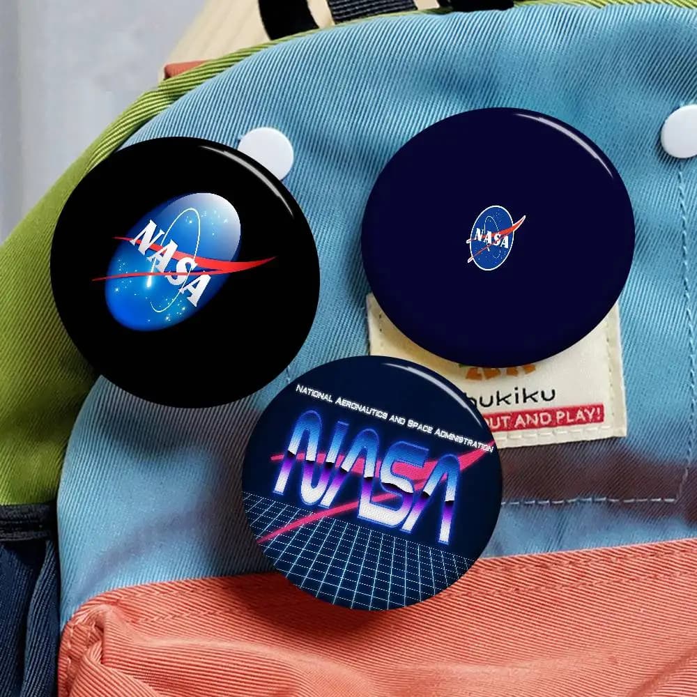 Spilla Distintiva in Metallo con Logo USA NASA, Accessorio Personalizzato per Cappelli, Borse e Risvolto