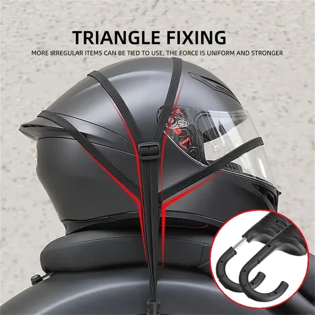 Cinghie Elastiche per Casco da Moto, Corda di Fissaggio Regolabile per Sedile Posteriore, 60cm/90cm