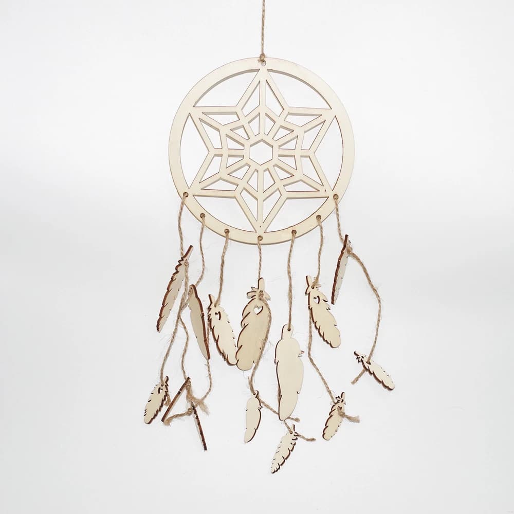DIY Unicorn Wooden Feather Dream Catcher Handmade Wind Chime for Wall Home Decorations DIY Crafts Supplies