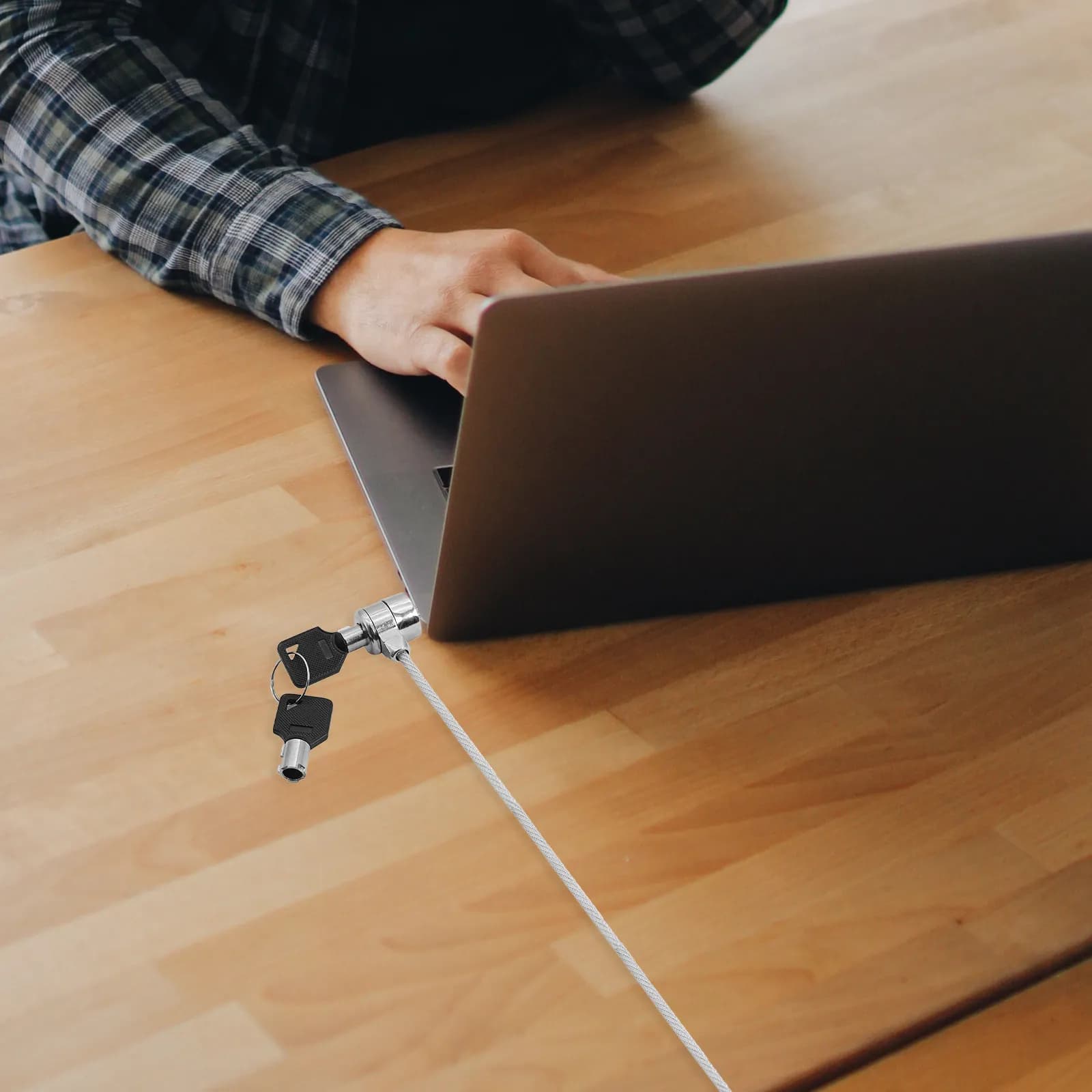 2 Set di Cavi di Sicurezza per Laptop con Chiave, Catena di Bloccaggio Universale Robusta, Accessorio per Computer Portatile