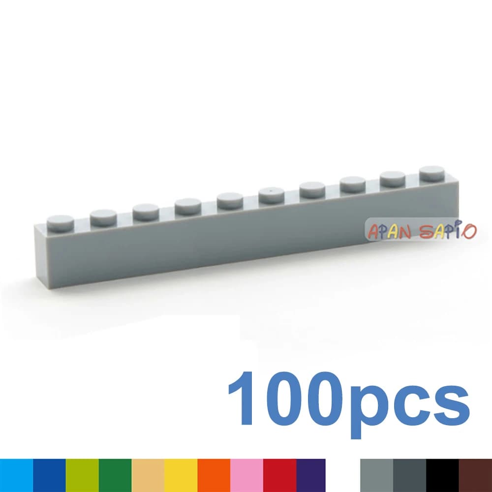100 pezzi di spessore 1x10 punti blocchi di costruzione fai da te figure mattoni educativi dimensioni Creative compatibili con 6111 giocattoli per bambini