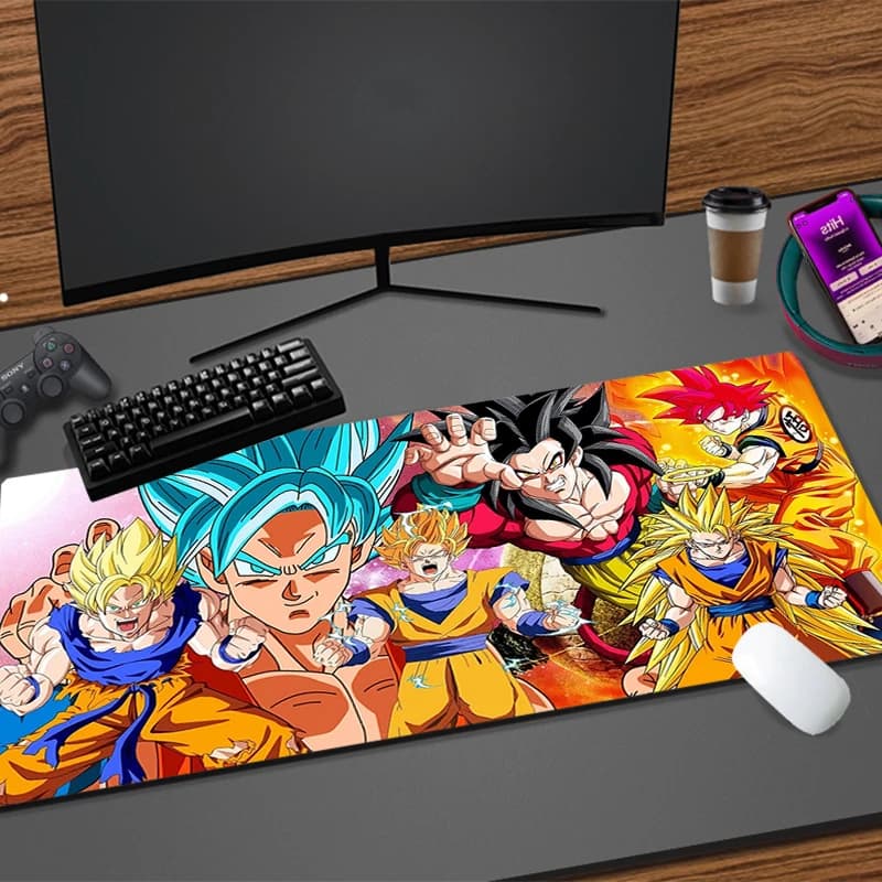 Tappetino per Mouse da Gaming Extra Grande DBZ Dragon Ball, Tappeto per Computer, Tastiera e Laptop, Antiscivolo in Gomma